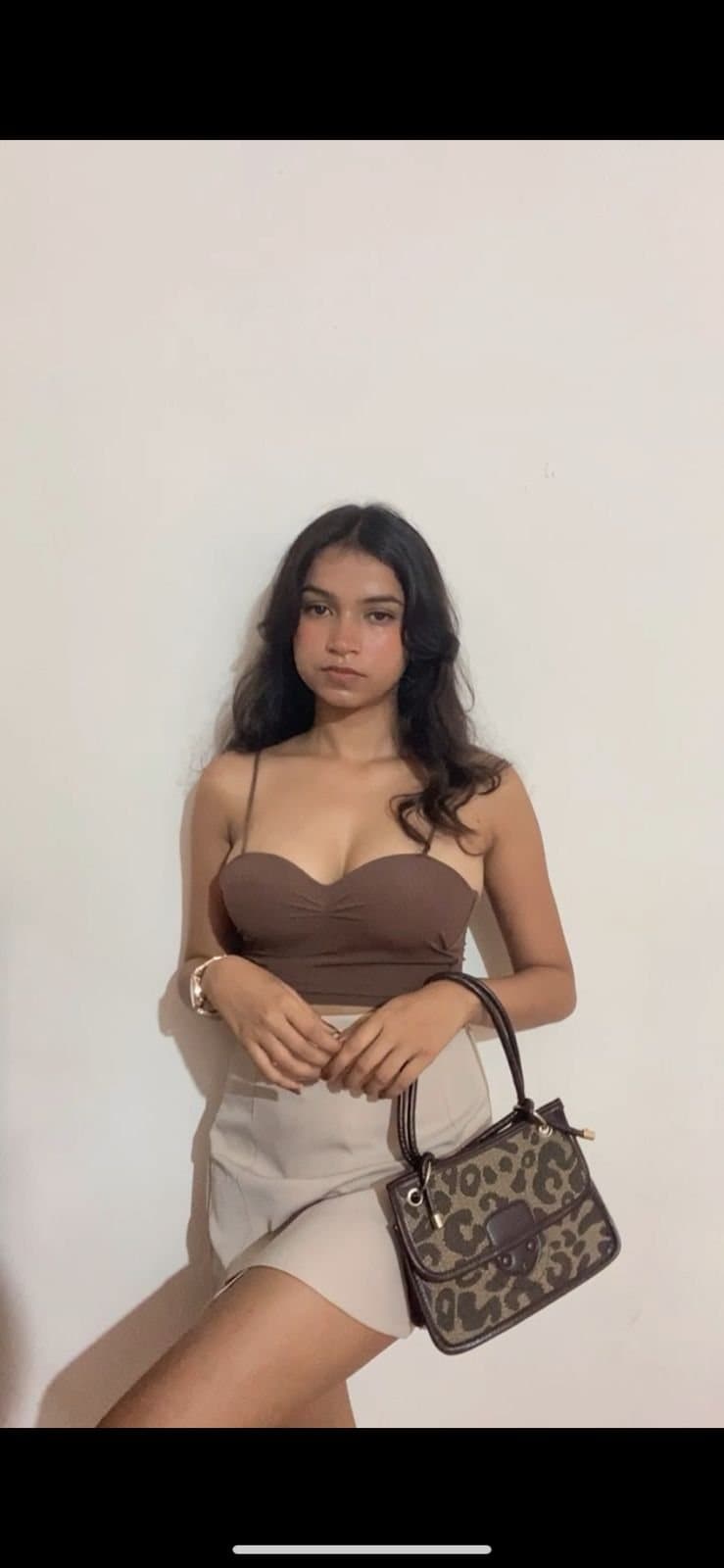 Brown Corset Crop Top
