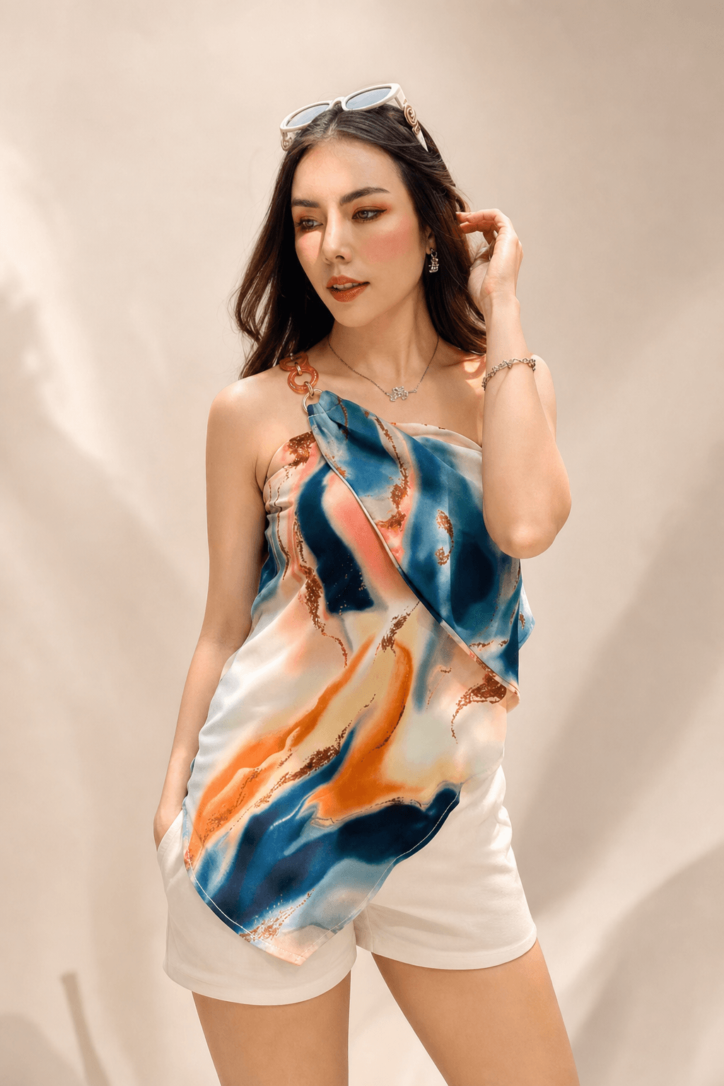 Blue Tie-Dye Top